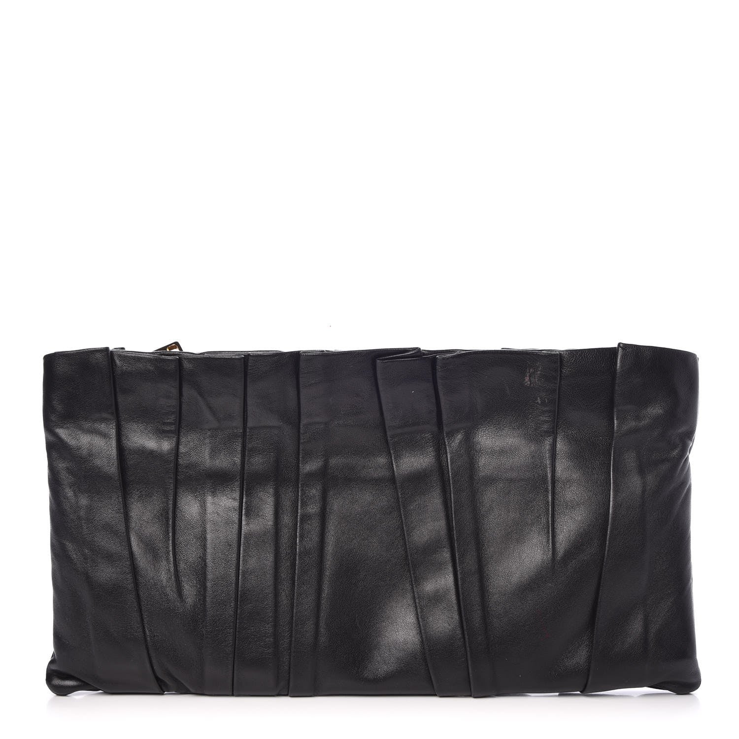 Prada Nappa Pleated Clutch Black 1 of 13