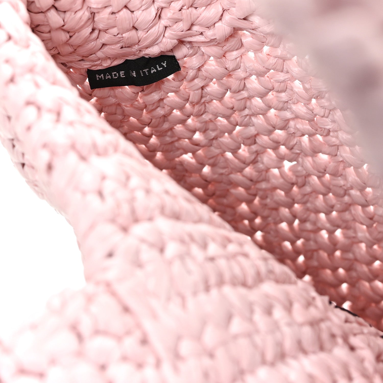 Prada Yarn Raffia Effect Crochet Small Logo Tote Alabastro 7 of 10