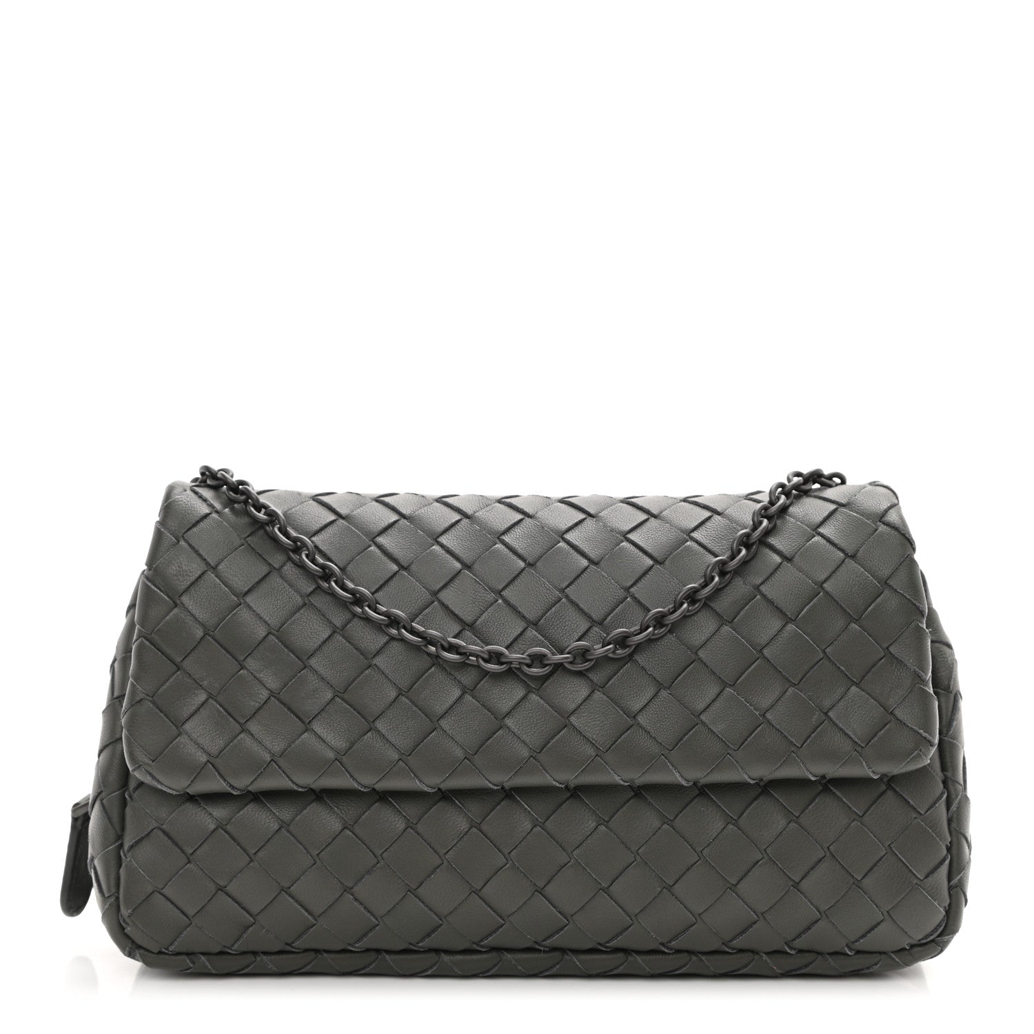 Bottega Veneta Nappa Intrecciato Mini Messenger Bag Light Grey 1 of 9