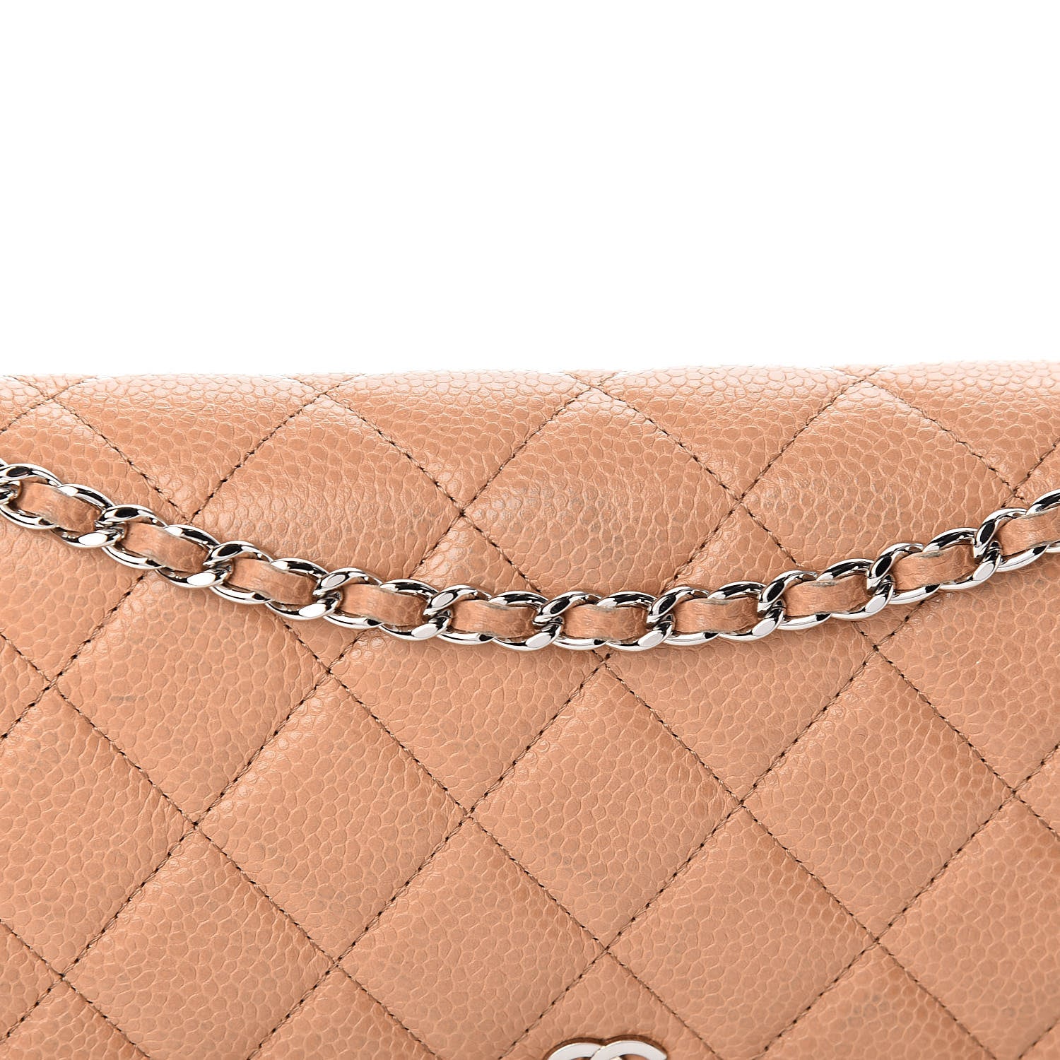 Chanel Caviar Quilted Wallet On Chain WOC Beige 12 of 12