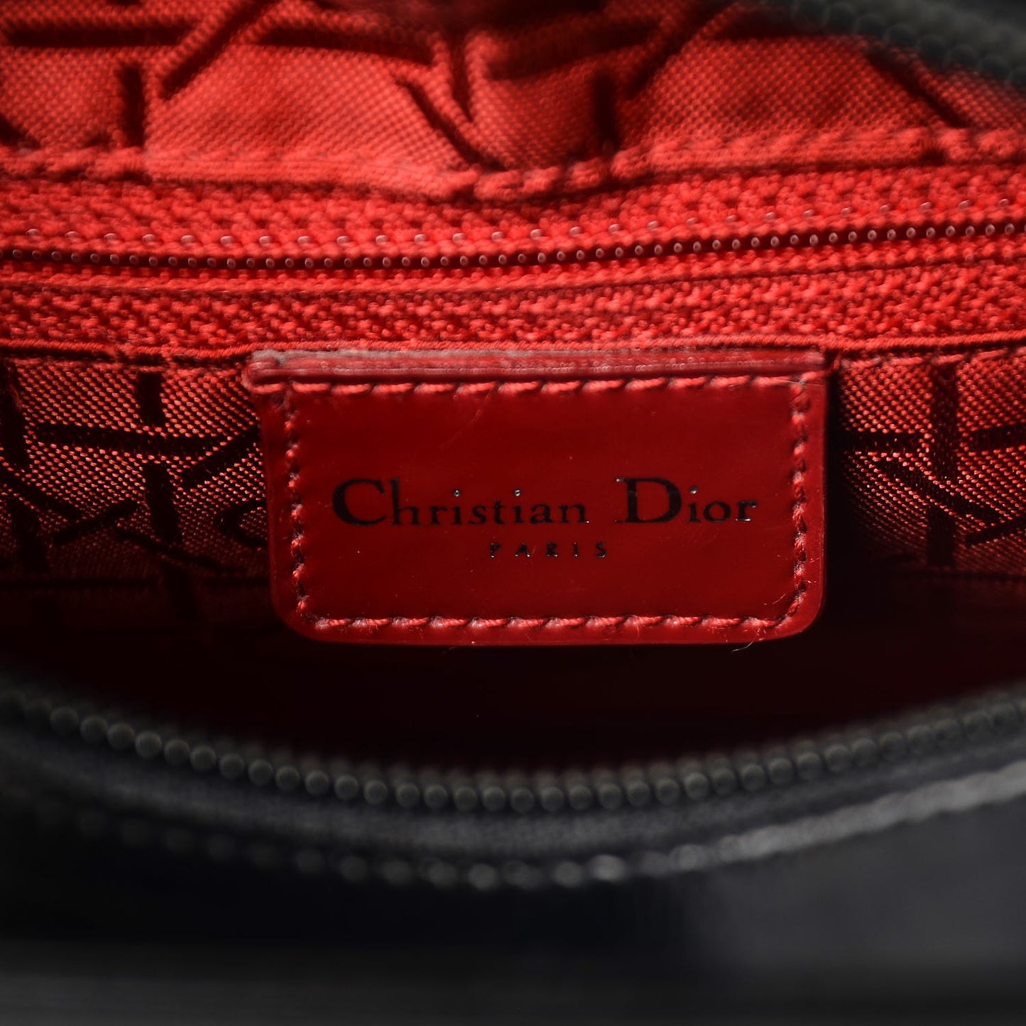 Glazed Calfskin Medium Lady Dior Black