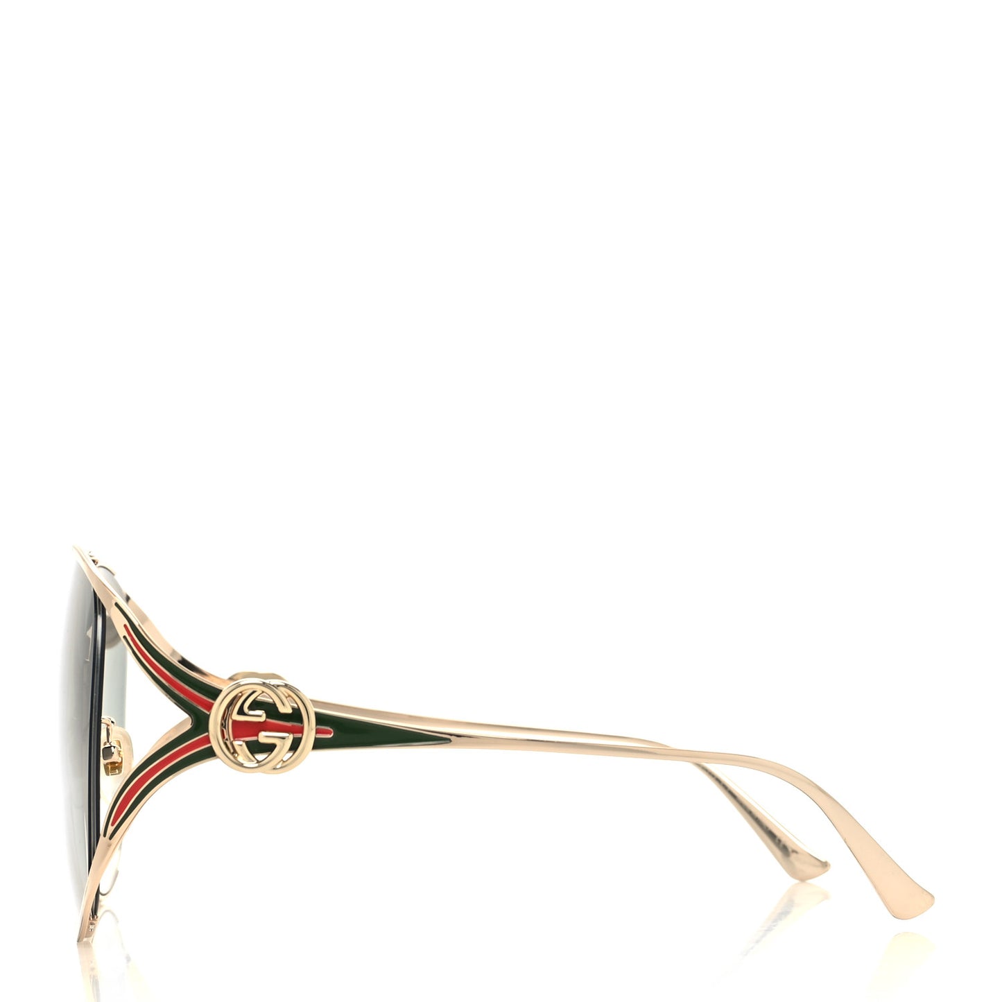 Metal Oversized Round Frame GG0225S Sunglasses Gold