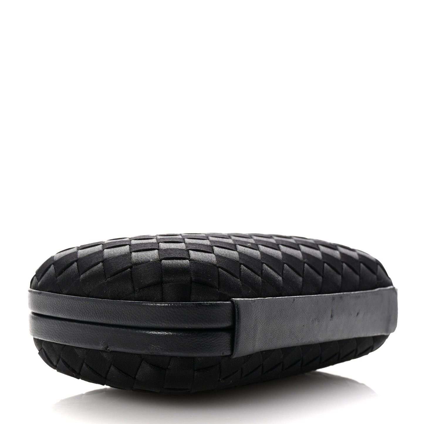 Satin Intreccio Impero Knot Clutch Black