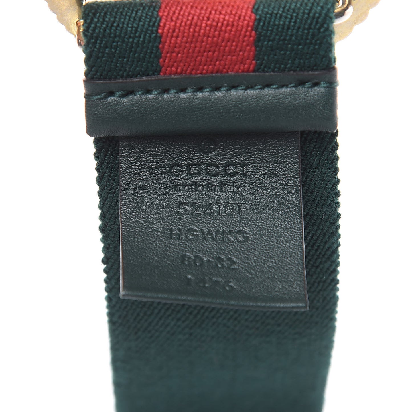 Canvas Torchon Double G Web Belt 80 32 Verde