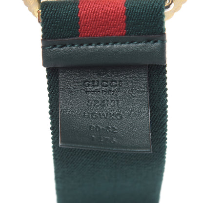 Gucci Canvas Torchon Double G Web Belt 80 32 Verde 4 of 4