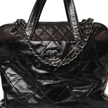 Chanel Glazed Calfskin Lambskin Portobello Tote Black 8 of 18