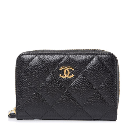 Chanel Caviar Quilted Zip Coin Purse Black 1 of 8