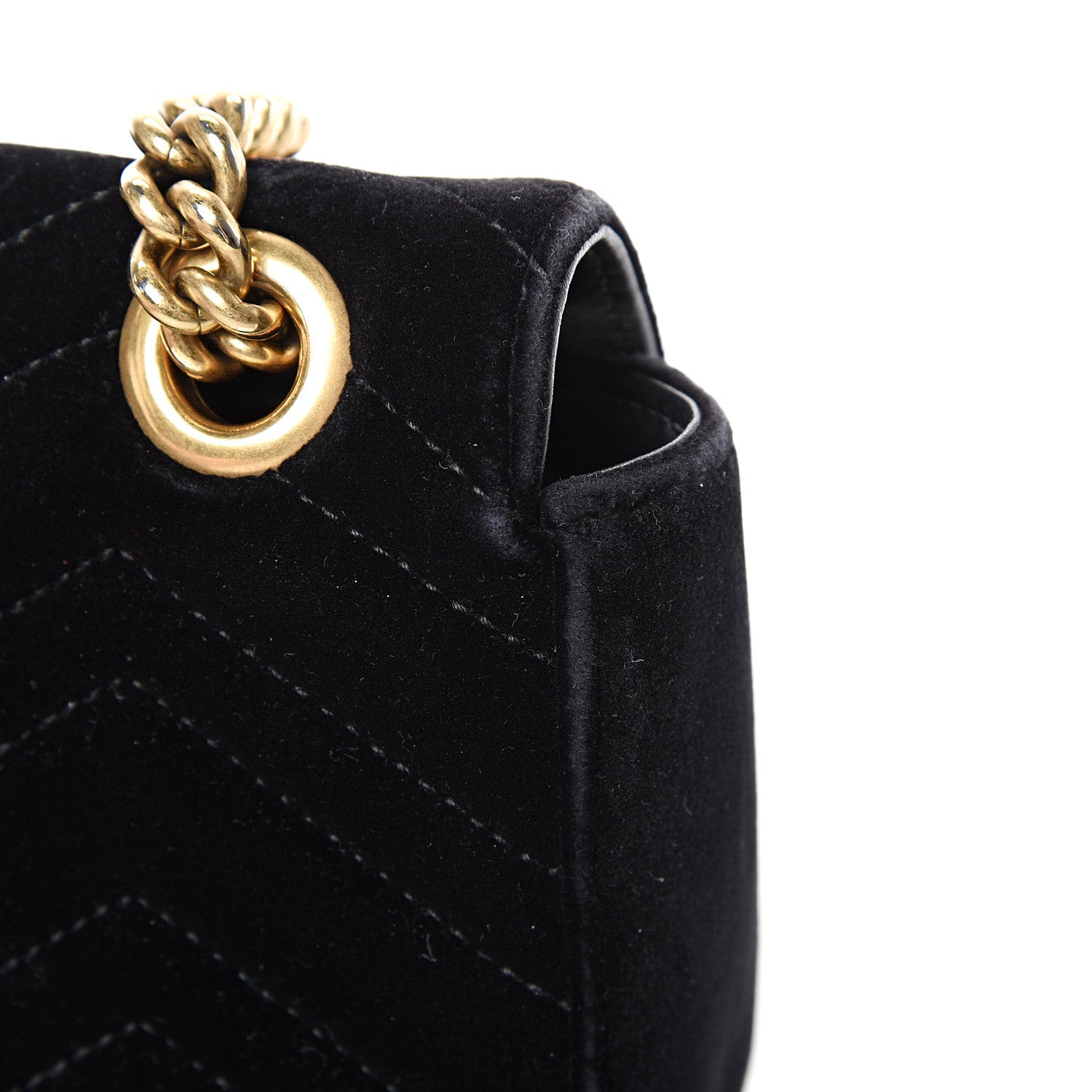 Gucci Velvet Matelasse Mini GG Marmont Shoulder Bag Black 18 of 22