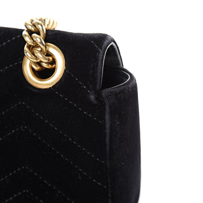 Gucci Velvet Matelasse Mini GG Marmont Shoulder Bag Black 18 of 22