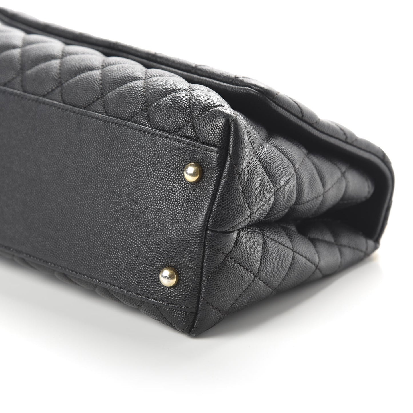 Caviar Quilted Small Coco Handle Flap Black