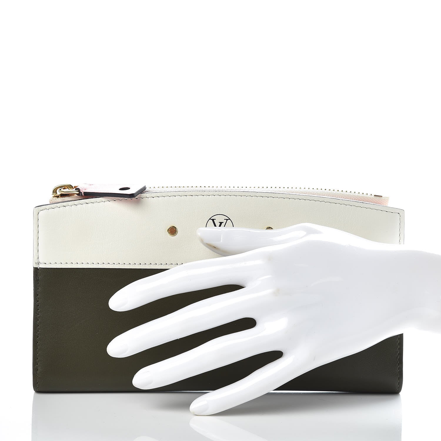Louis Vuitton Calfskin City Steamer Wallet Kaki White 2 of 7