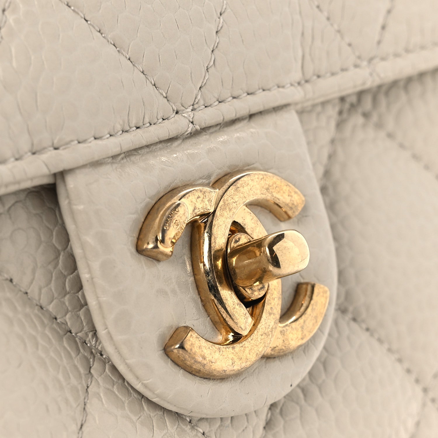 Chanel Caviar Quilted Mini Flap Bag Light Beige 12 of 13