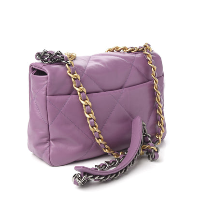 Chanel Goatskin Quilted Medium 19 Flap Violet Purple 2 of 9