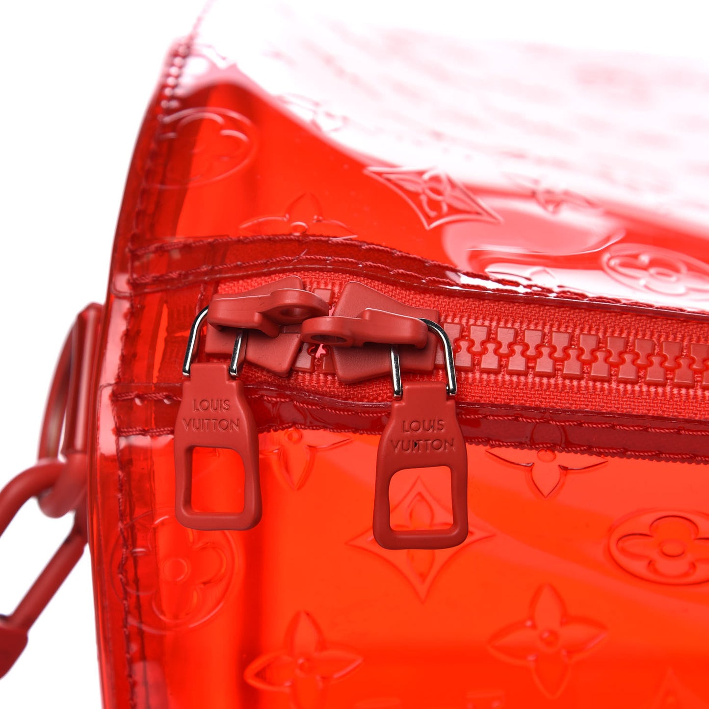 PVC Monogram Keepall Bandouliere 50 Grenadine Red