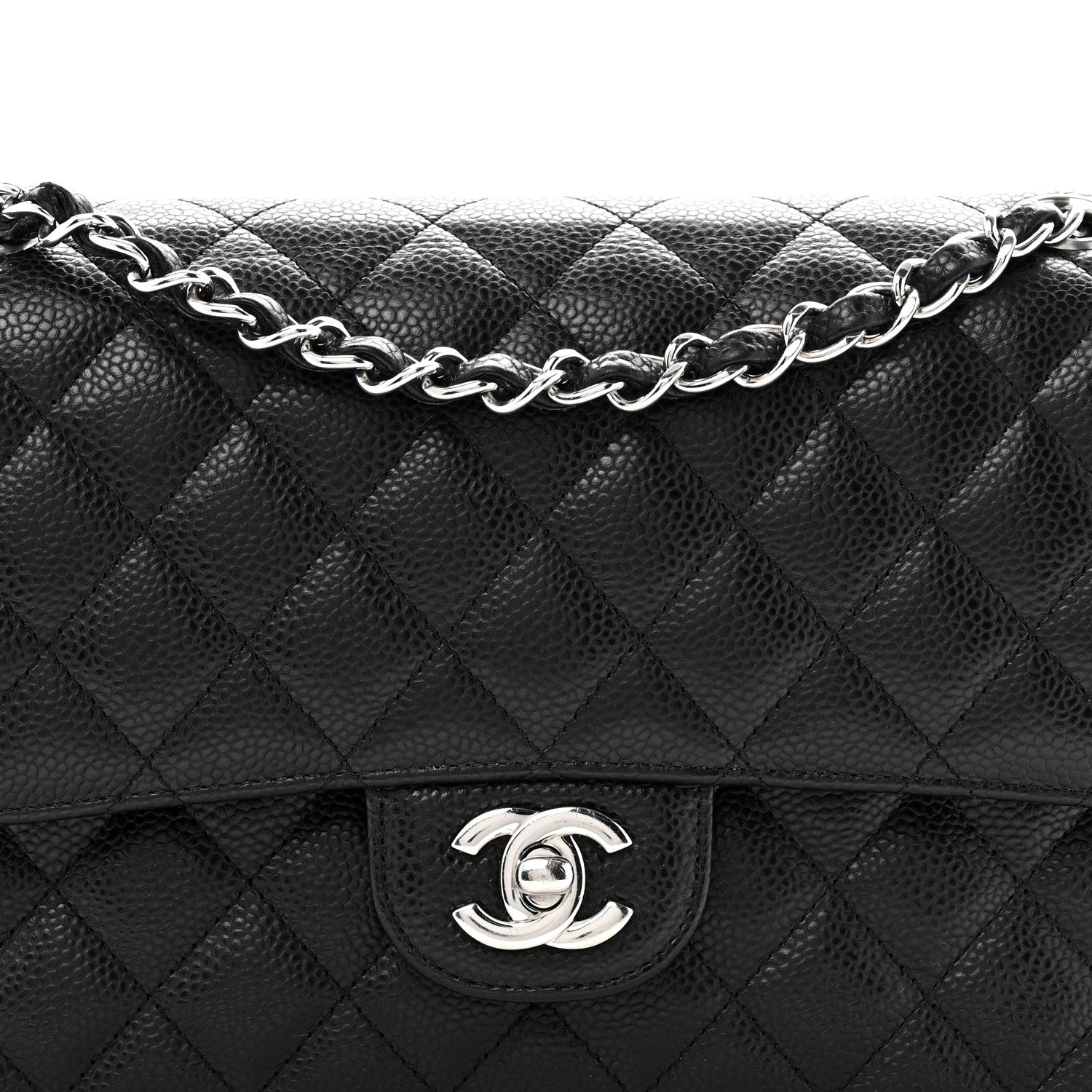 Chanel Caviar Quilted Medium Double Flap Black 8 of 16