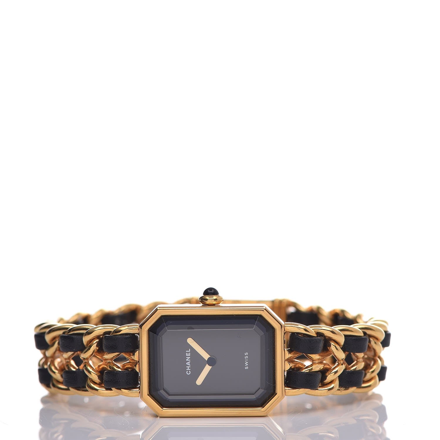 Chanel Stainless Steel Lambskin 20mm Chain Premiere Quartz Watch Gold L 3 of 6