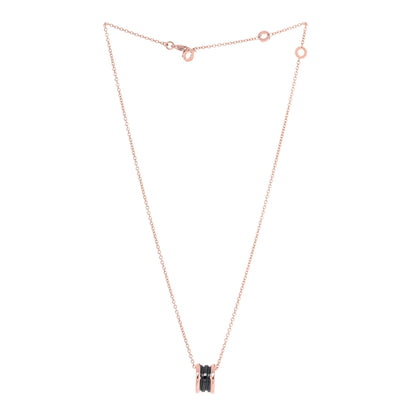 Bulgari 18K Rose Gold Black Ceramic B.Zero1 Pendant Necklace 2 of 7