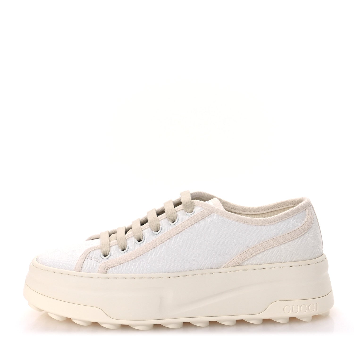 Gucci GG Monogram Womens 1977 Tennis Platform 52mm Sneakers 40.5 Great White Mystic White 1 of 9