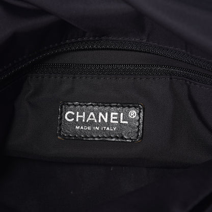 Chanel Coated Canvas Quilted Large Paris Biarritz Tote Black 7 of 10