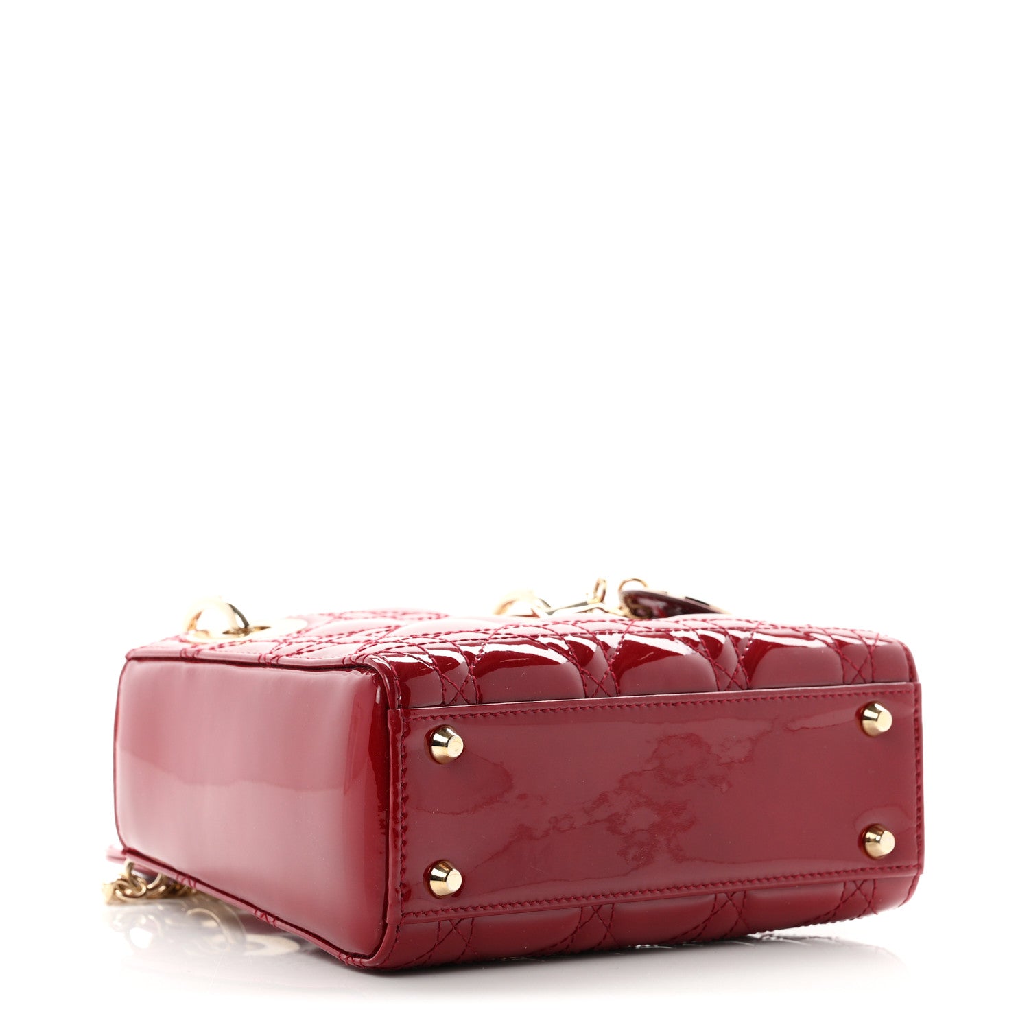 Christian Dior Patent Cannage Mini Lady Dior Red 3 of 10