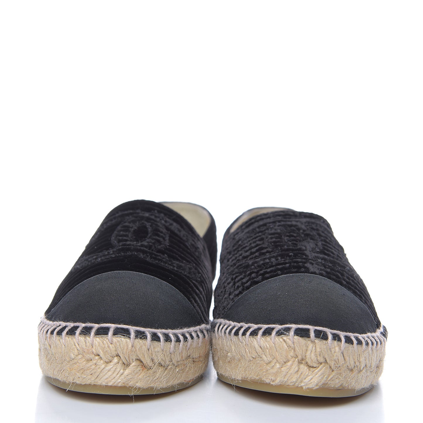 Velvet Grosgrain CC Espadrilles 39 Black