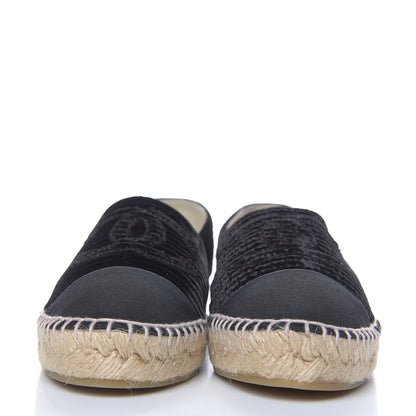 Chanel Velvet Grosgrain CC Espadrilles 39 Black 2 of 11