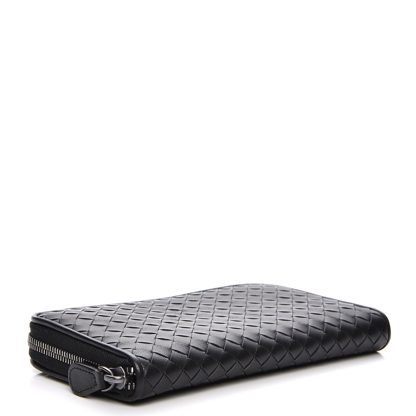 Nappa Intrecciato Zip Around Wallet Black