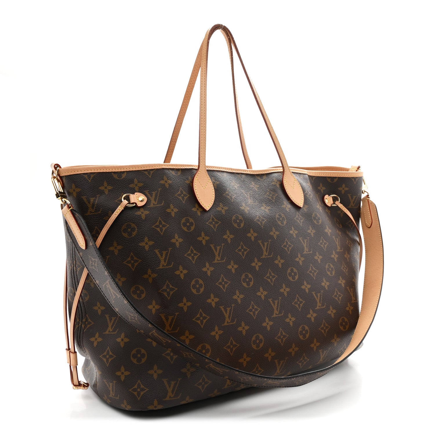 Louis Vuitton Monogram Stamped Inside Out Neverfull Bandouliere GM Beige 4 of 16