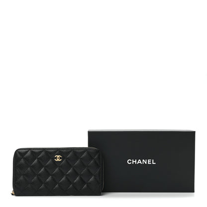 Chanel Caviar Quilted Large Gusset Zip Around Wallet Black 12 of 12