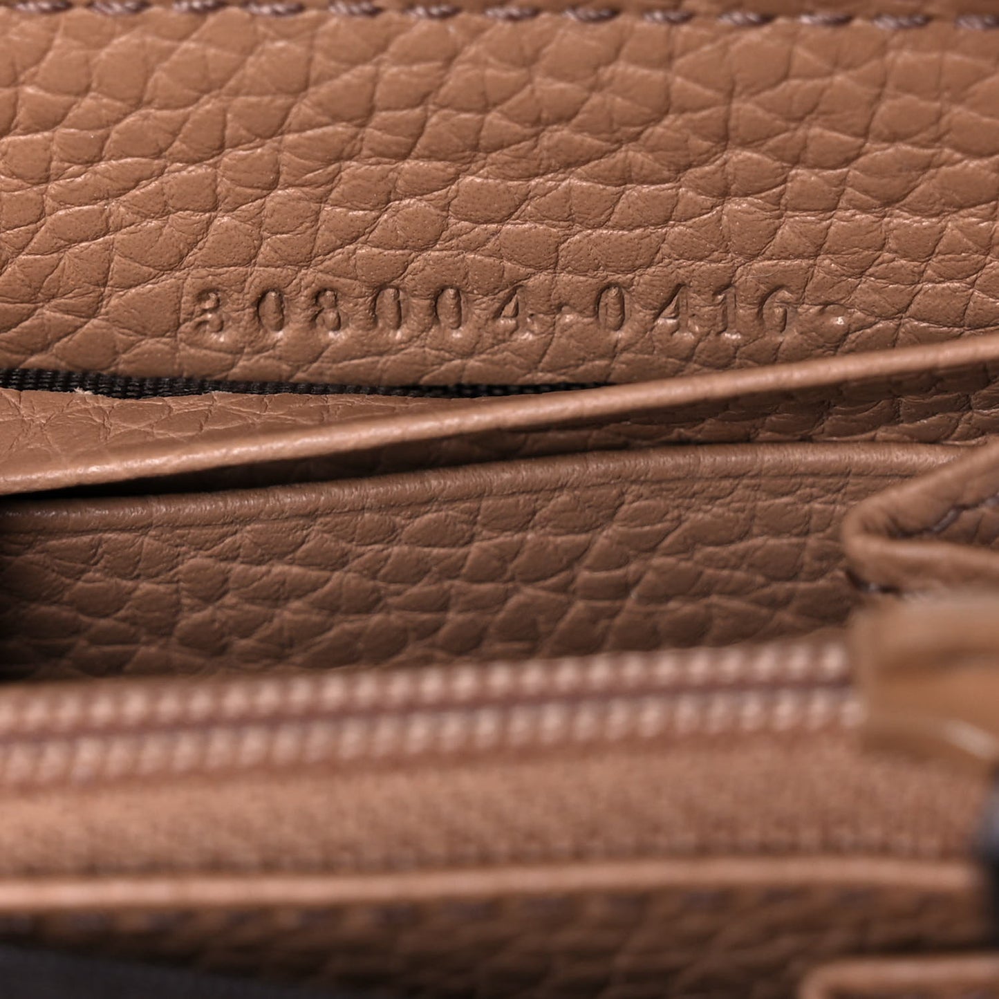 Pebbled Calfskin Soho Zip Around Wallet Camelia
