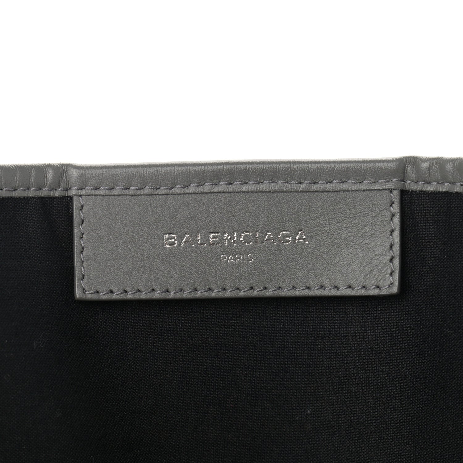 Balenciaga Cotton Canvas Calfskin M Navy Cabas Grey 6 of 15