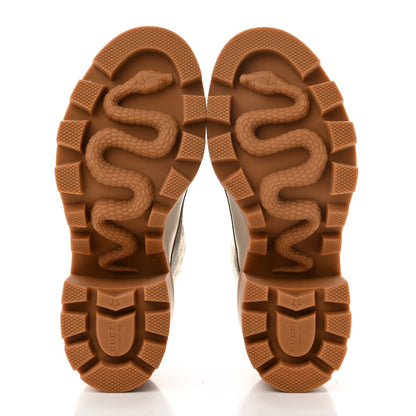 Gucci Calfskin GG Supreme Monogram Nappa Quilted Lace Up Ankle Boots 38 Mystic White Beige 5 of 10