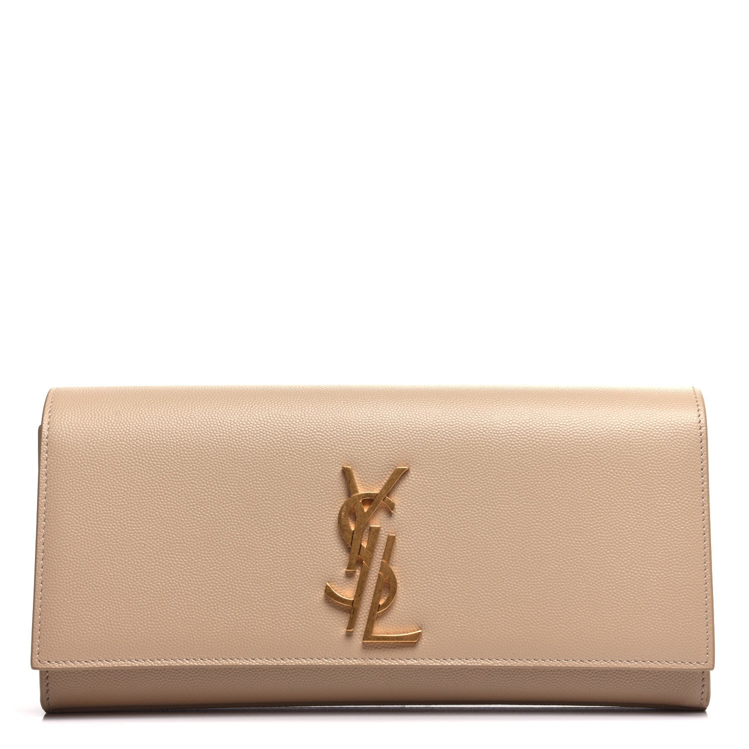 Saint Laurent Grain De Poudre Classic Monogram Cassandre Clutch Nude 1 of 10