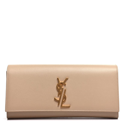 Saint Laurent Grain De Poudre Classic Monogram Cassandre Clutch Nude 1 of 10