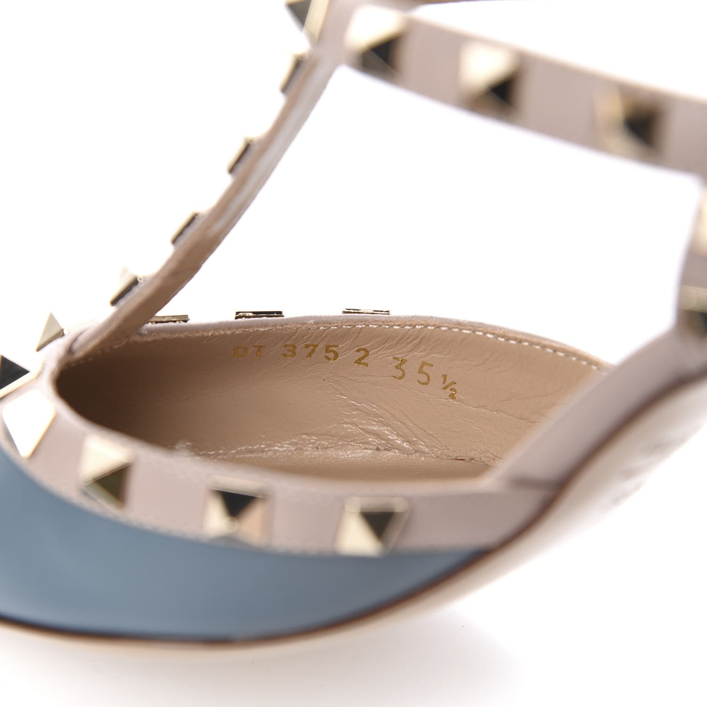 Calfskin Nappa Rockstud Ankle Strap 65mm Pumps 35.5 Amadeus Poudre