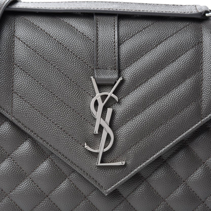 Saint Laurent Grain De Poudre Textured Mixed Matelasse Medium Triquilt Monogram Satchel Earth 12 of 12