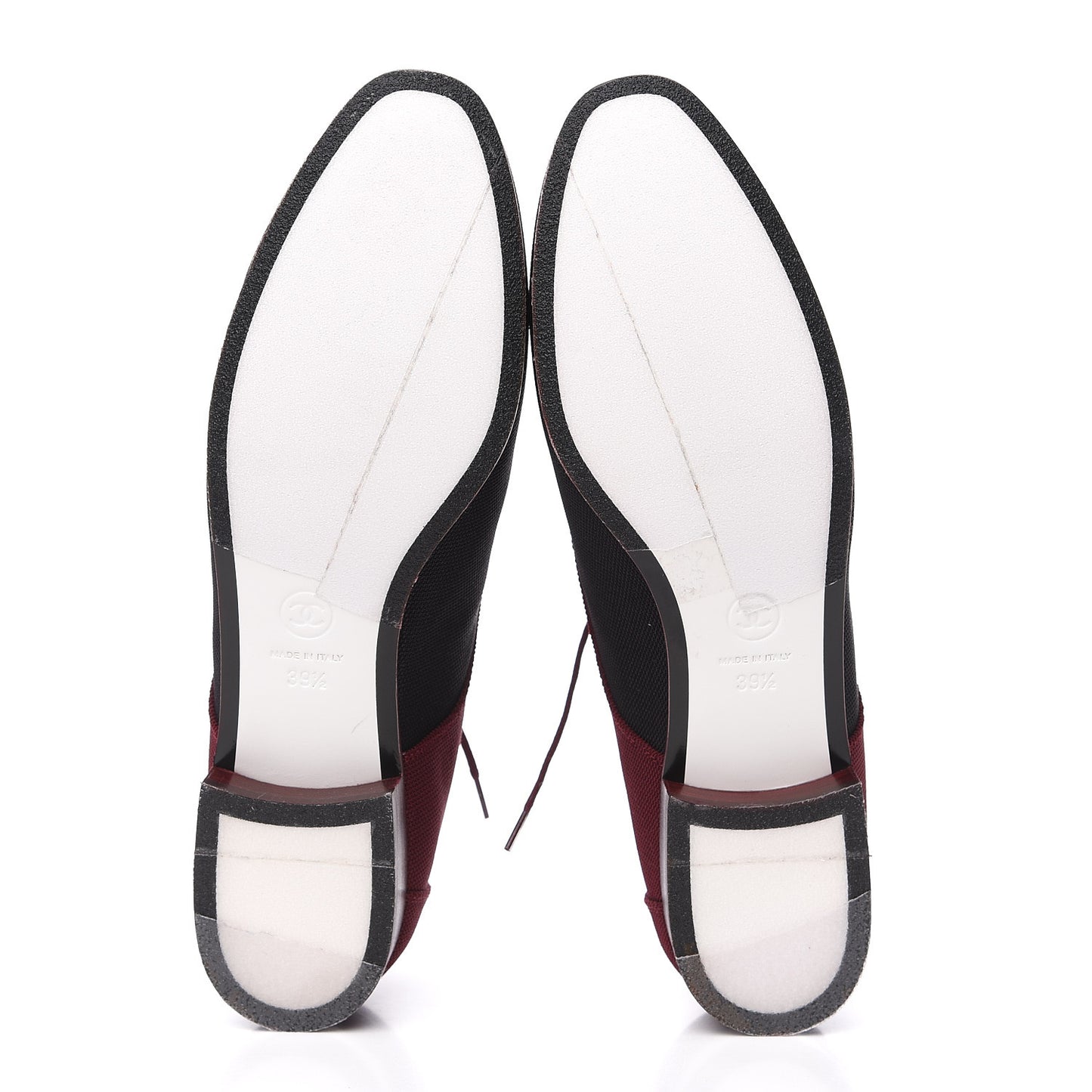Fabric Lace Up CC Oxfords 39.5 Burgundy Black