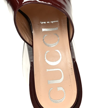 Gucci Patent Lexi Horsebit High-Heel Slide Sandals 38.5 Bordeaux 7 of 9