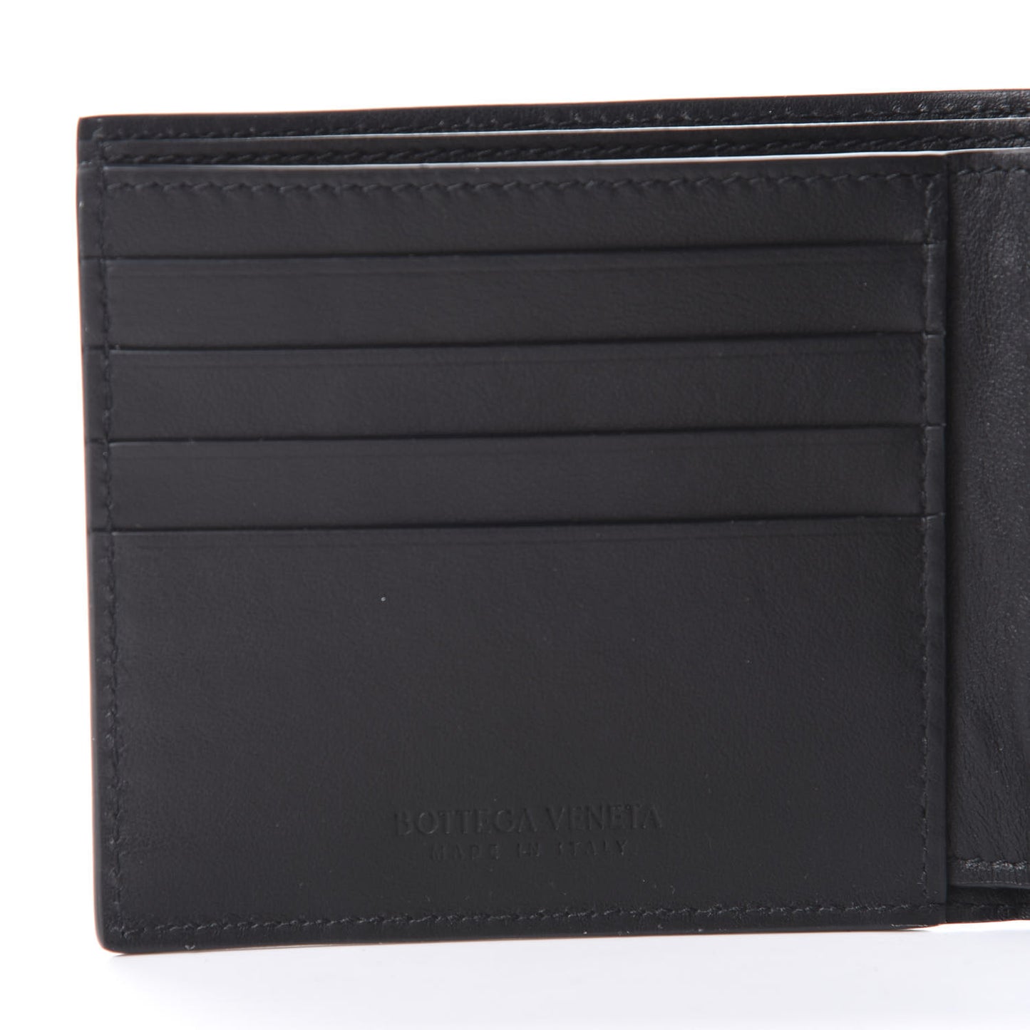 Nappa Maxi Intrecciato Bi-Fold Wallet Black