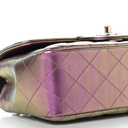 Chanel Iridescent Lambskin Quilted Mini Rectangular Flap Purple 7 of 8