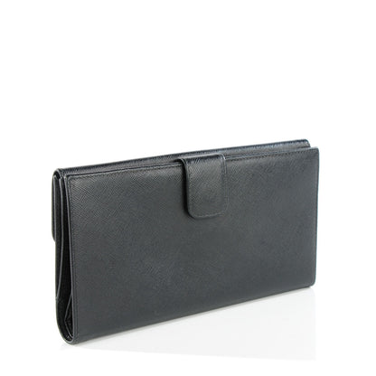 Prada Saffiano Metal Continental Flap Wallet Nero Black 3 of 7