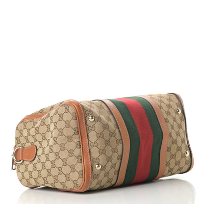 Gucci Monogram Vintage Web Medium Boston Tobacco 4 of 17