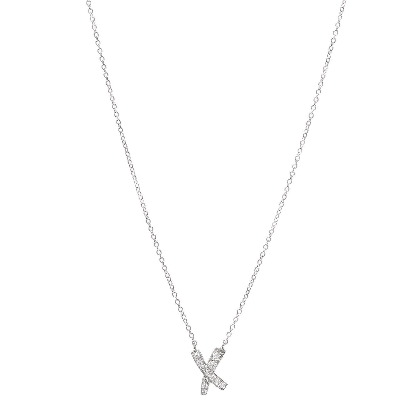 Platinum Diamond Paloma Picasso Graffiti X Pendant Necklace