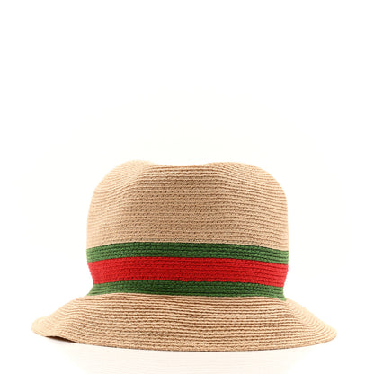 Gucci Abaca Straw Web Fedora Hat L 3 of 11