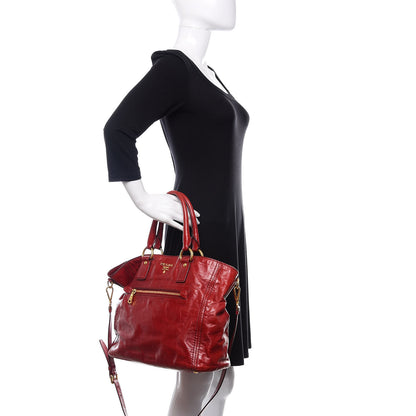 Prada Vitello Shine Tote Rubino 3 of 11