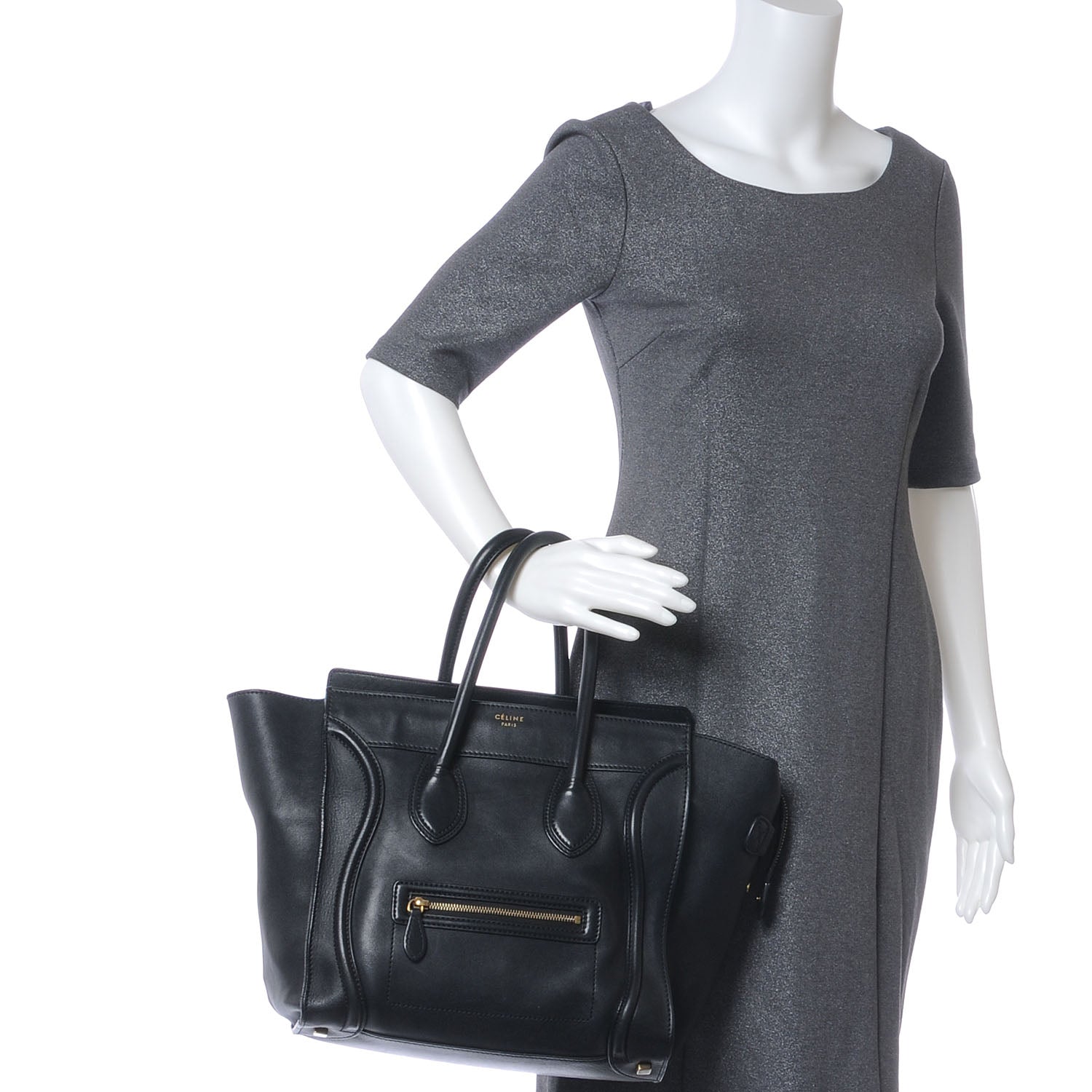 Celine Smooth Calfskin Mini Luggage Black 2 of 7