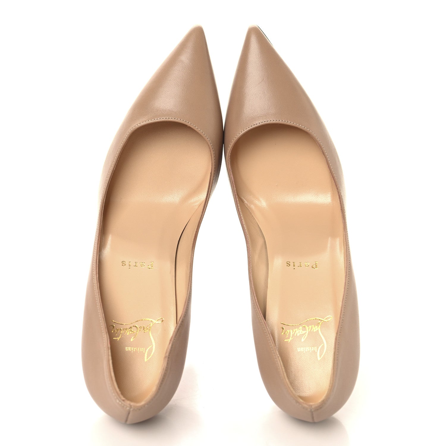 Christian Louboutin Nappa Apostrophy 100 Pumps 37 Nude 2 of 9