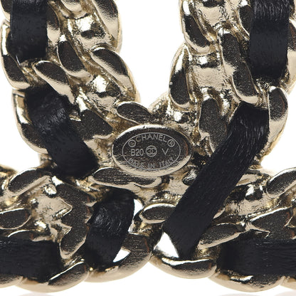 Chanel Lambskin Crystal Vintage Allure CC Chain Brooch Black Gold 3 of 4