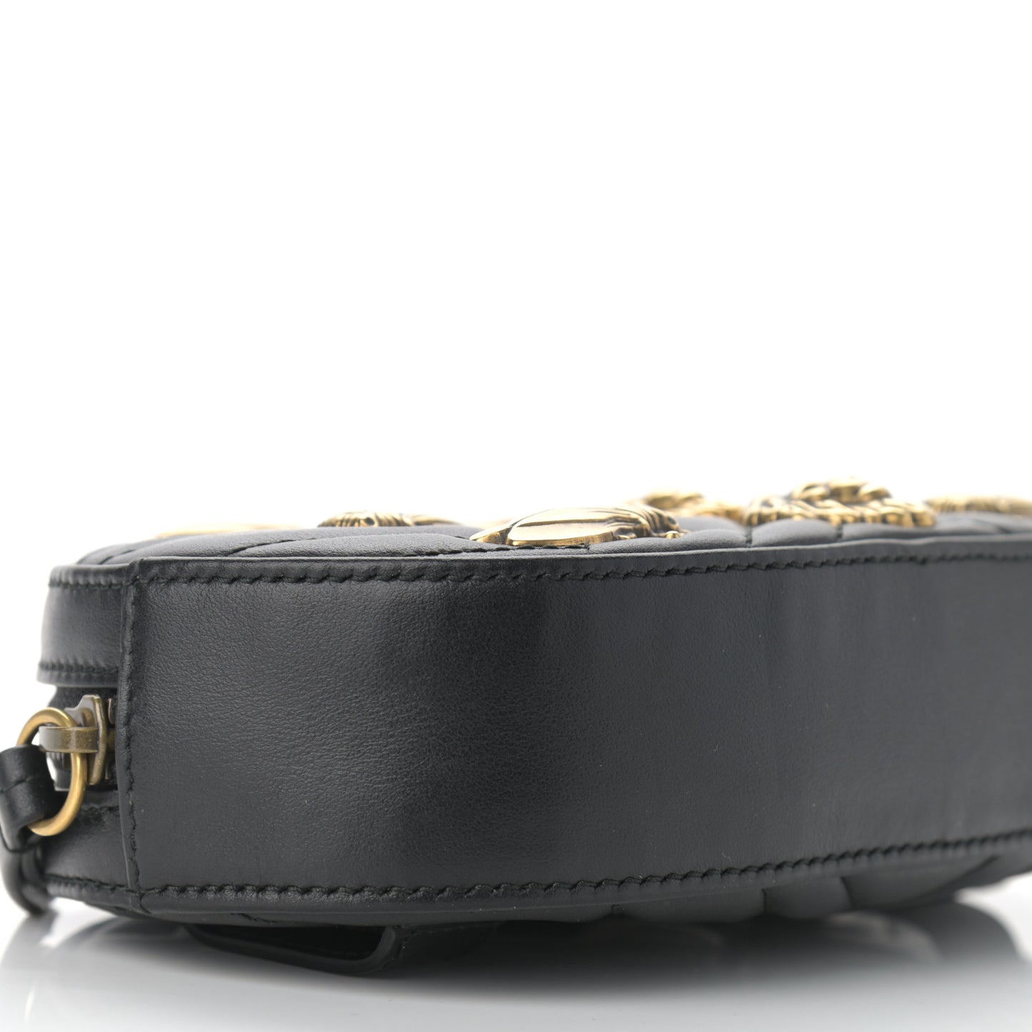 Calfskin Matelasse Animal Studs GG Marmont Belt Bag 65 26 Black