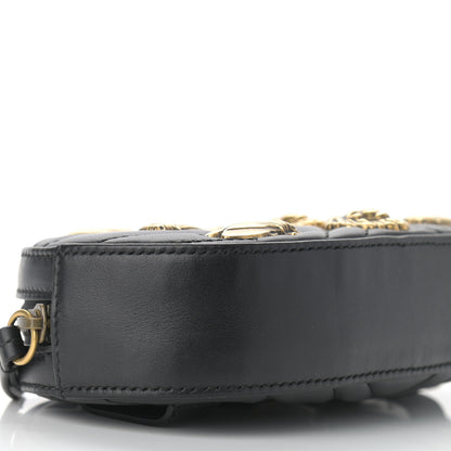 Gucci Calfskin Matelasse Animal Studs GG Marmont Belt Bag 65 26 Black 9 of 10